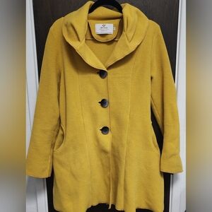 Janska S-XS Mustard Yellow Fleece Stylish Coat